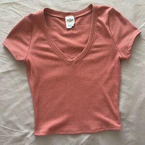 TILLYS V-Neck Rib Womens Tee